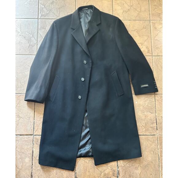 bill blass Other - Bill Blass Black Label Overcoat 44R Black Cashmere Blend Wool Coat